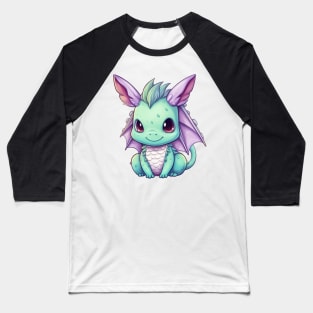 Kawaii Japanese Dragon Drawing Baseball T-Shirt